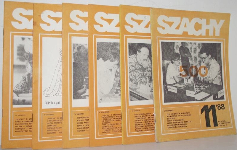 SZACHY MIESIĘCZNIK 6 numerów ROCZNIKa 1988