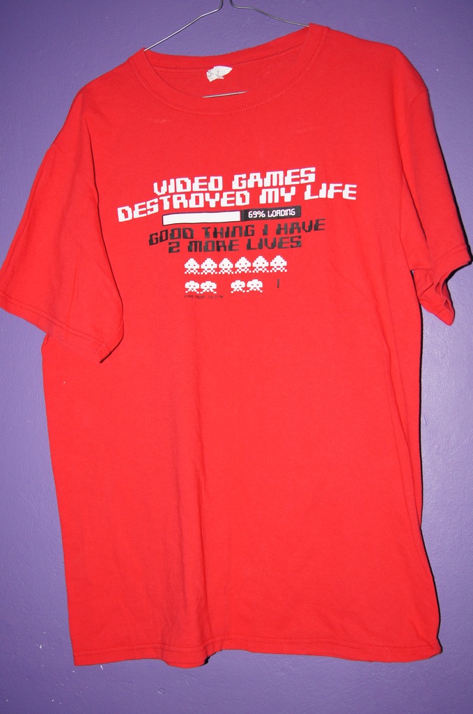 T-shirt video games invaders destroyed my life M