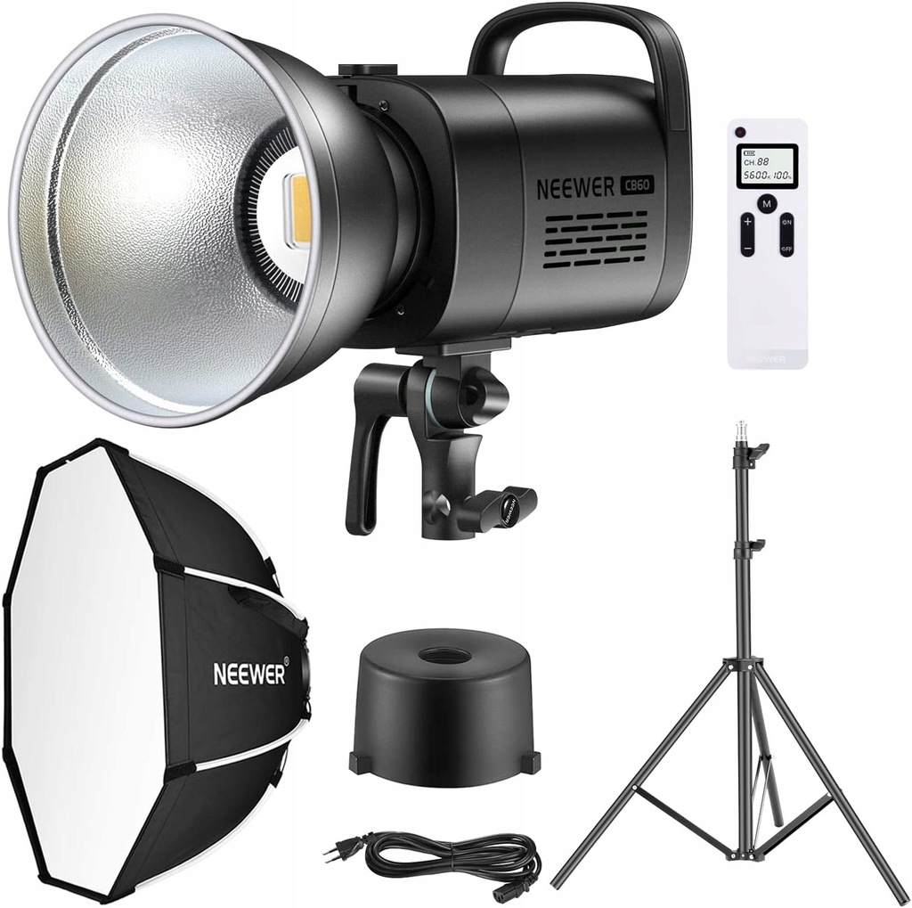 LAMPA STUDYJNA LED NEEWER CB60 ZESTAW SOFBOX STATYW PILOT