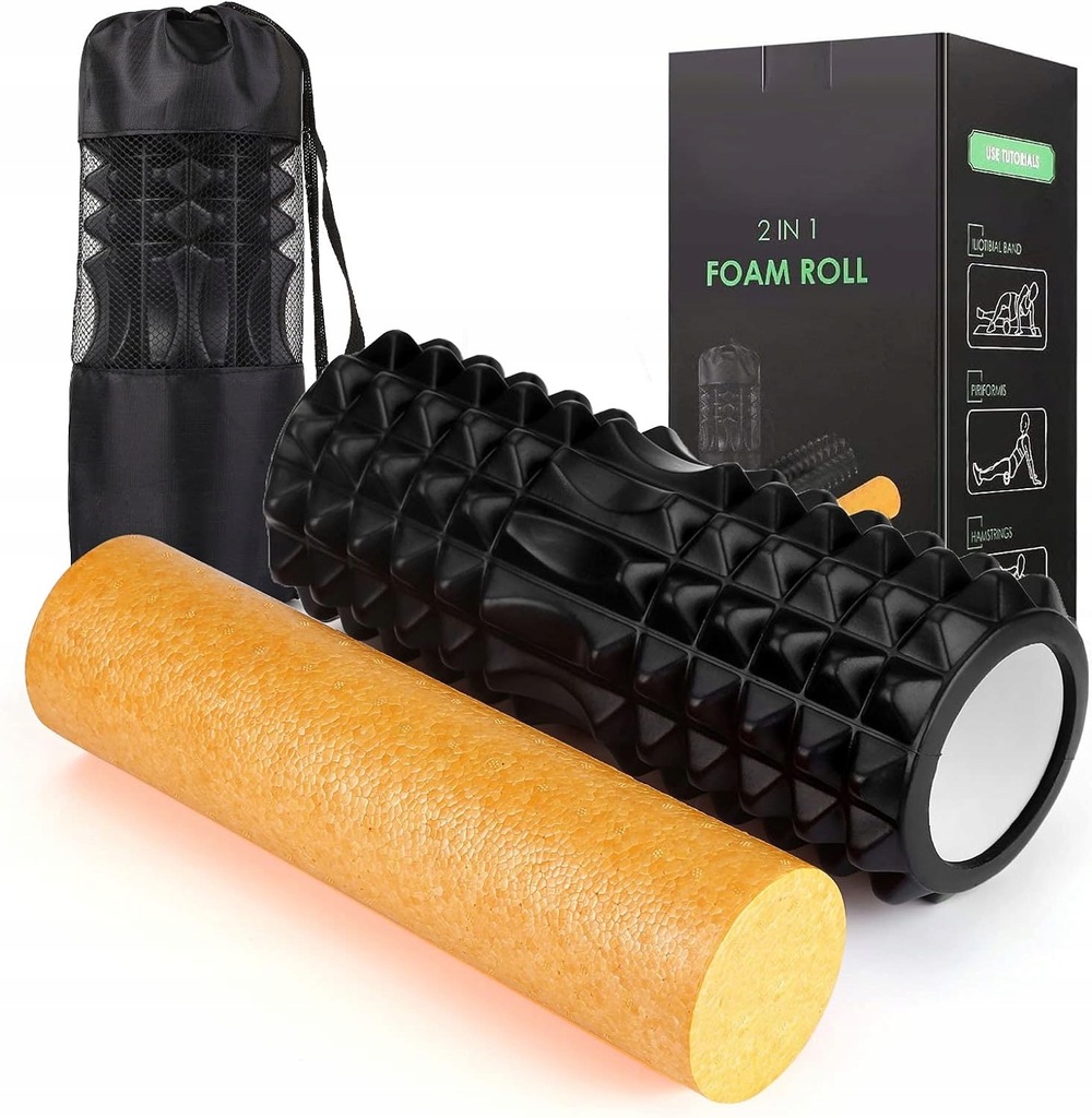 WAŁEK DO MASAŻU ĆWICZEŃ FITNESS CROSSFIT ROLLER 2 W 1