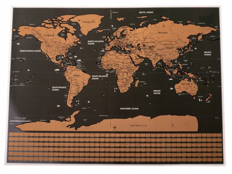 Mapa świata zdrapka 40x30cm połysk