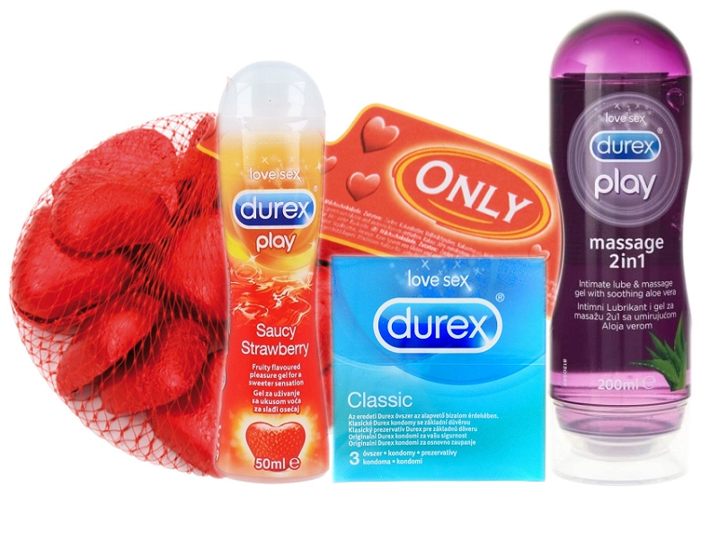 Zestaw dla dwojga Durex żele intymne prezerwatywy