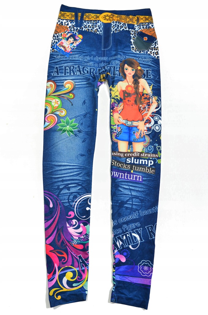 92 KOLOROWE LEGGINSY r. 158-164