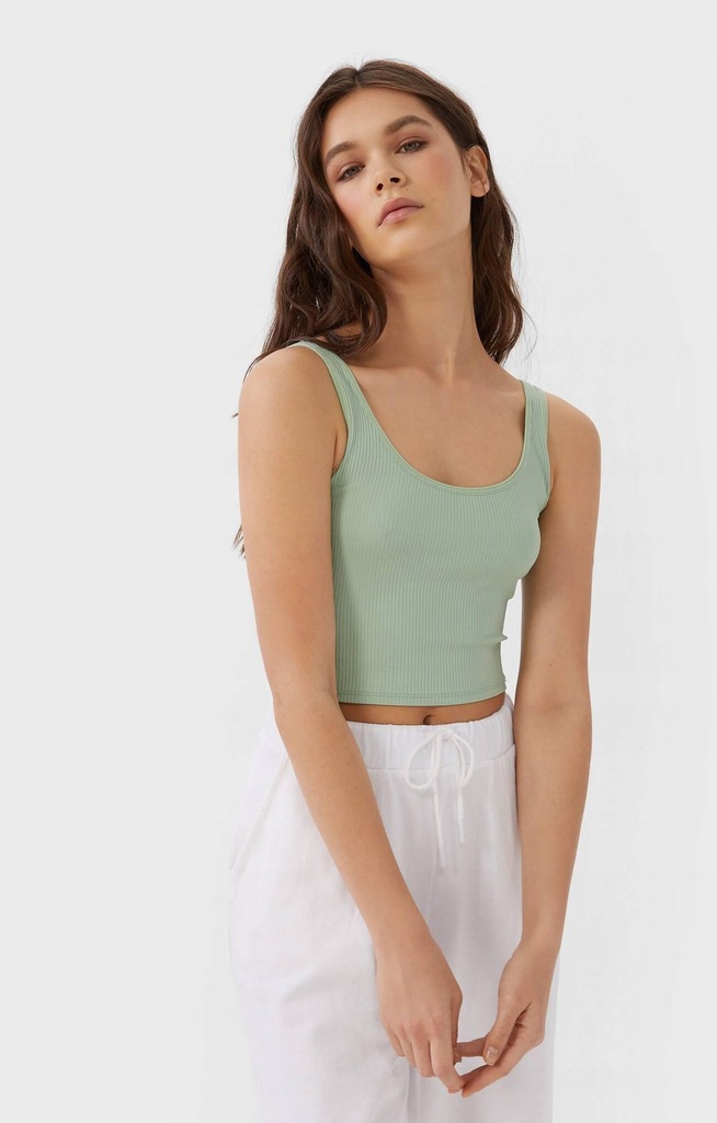 P9F069 STRADIVARIUS__MM8 CROP TOP PRĄŻKI__M