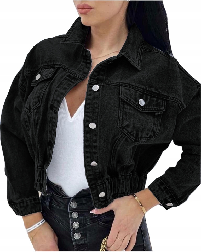 KURTKA JEANSOWA KATANA OVERSIZE DAMSKA KRÓTKA S