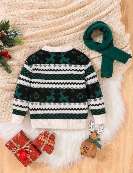 SHEIN SWETER CHŁOPIĘCY WIELOKOLOROWY WE WZÓR ROZM 110 954