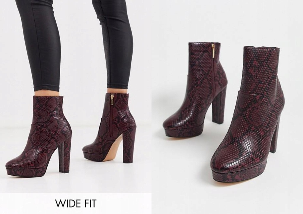 RIVER ISLAND BOTKI NA OBCASIE WĘŻOWY WZÓR 38