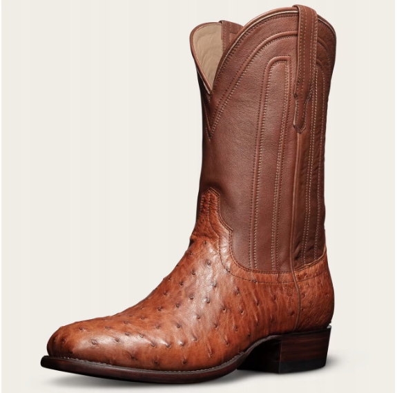 Tecovas Mens The Carter Pecan Ostrich Pecan