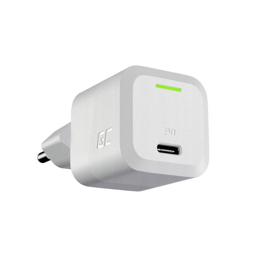 GREEN CELL Ładowarka GC PowerGaN 33W PD 3.0 QC 3.0 USB-C biała