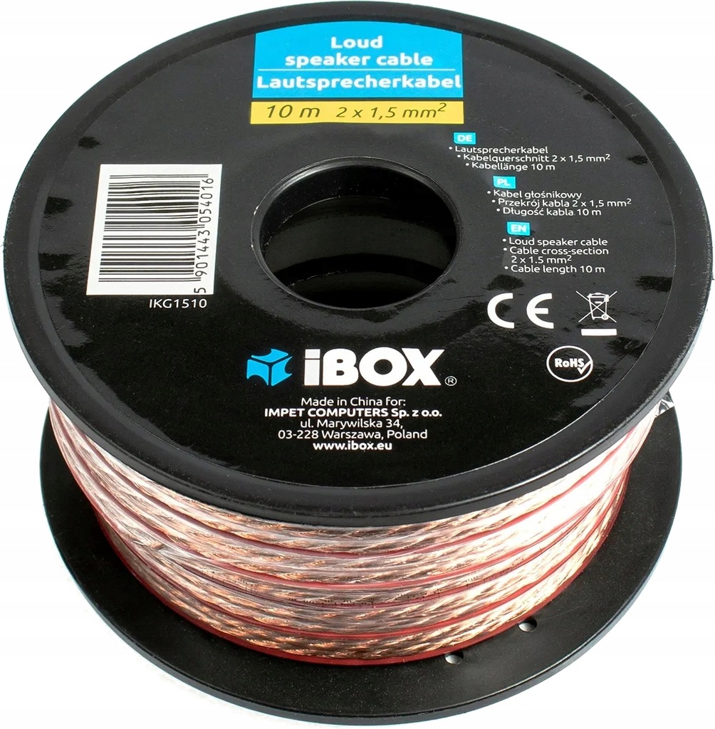 KABEL GŁOŚNIKOWY IBOX 10 metrów 2x1.5mm