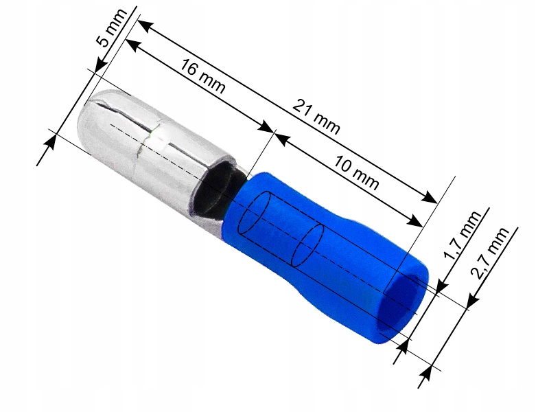 Konektor izol.wtyk 5,0/21mm niebieski (1PH)