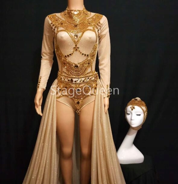 2019 western women sexy gold rhinestone sequin jum