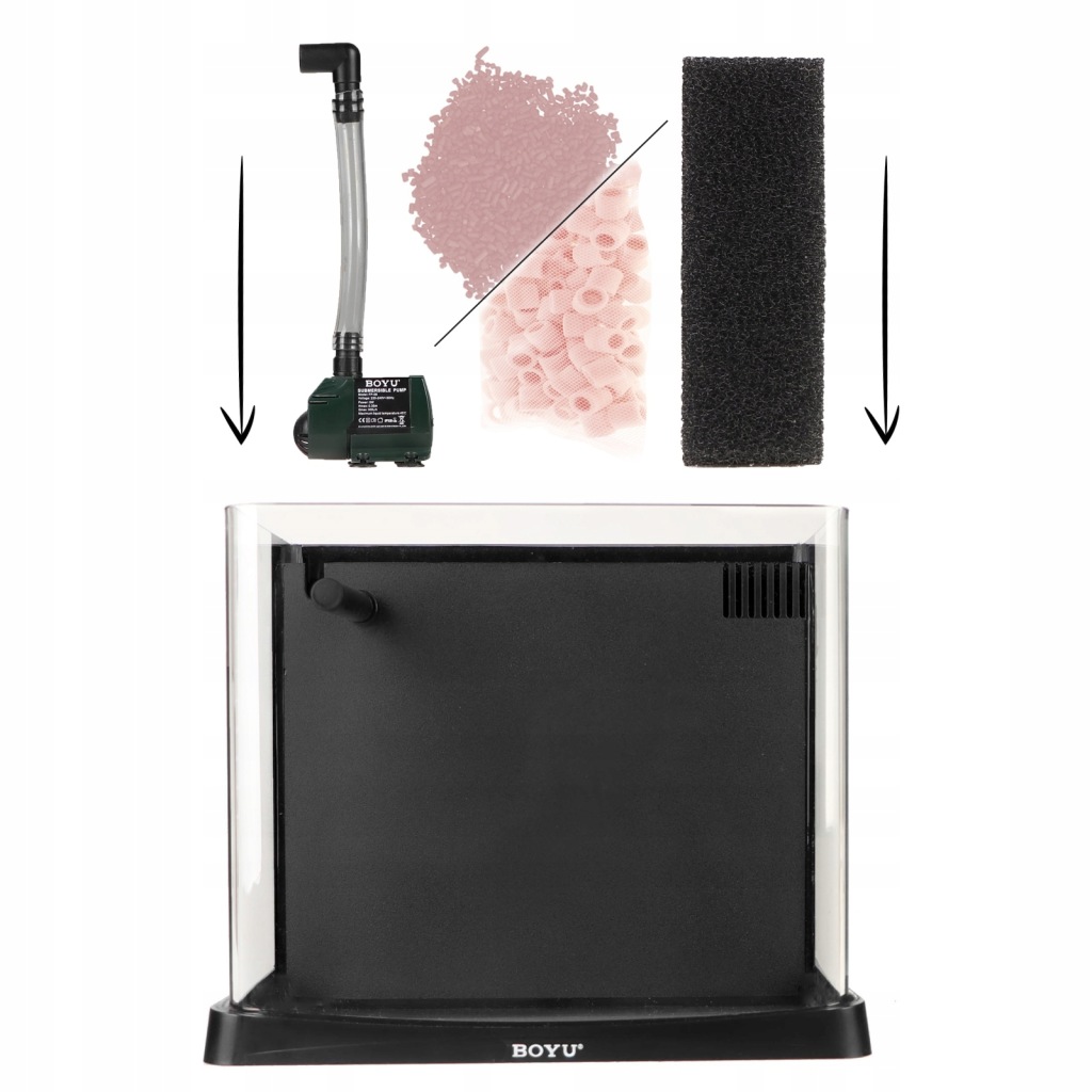 AKWARIUM Z PANELEM FILTRACYJNYM 16L + OŚWIETLENIE 11331010226