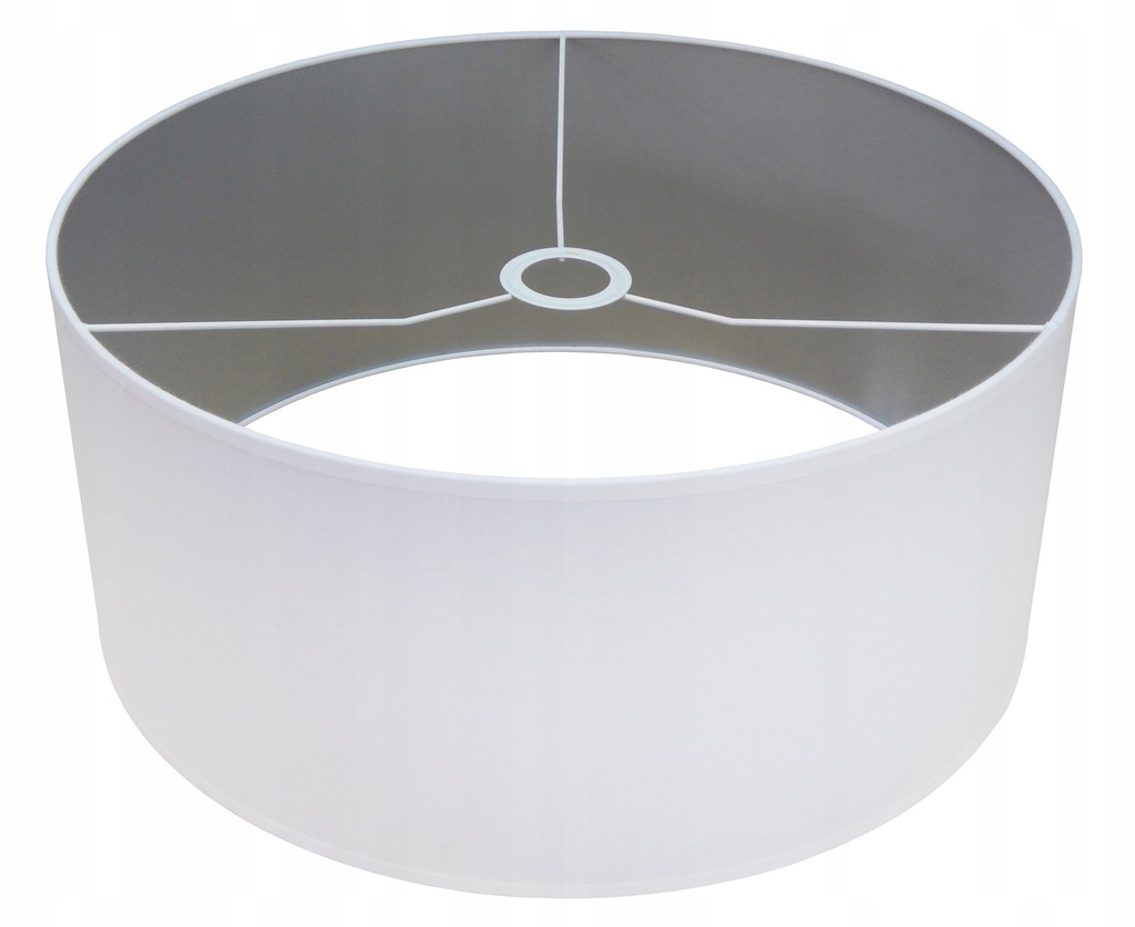 ABAŻUR KLOSZ LAMPA PLAFON BIAŁO/SREBRNY FI 40/20