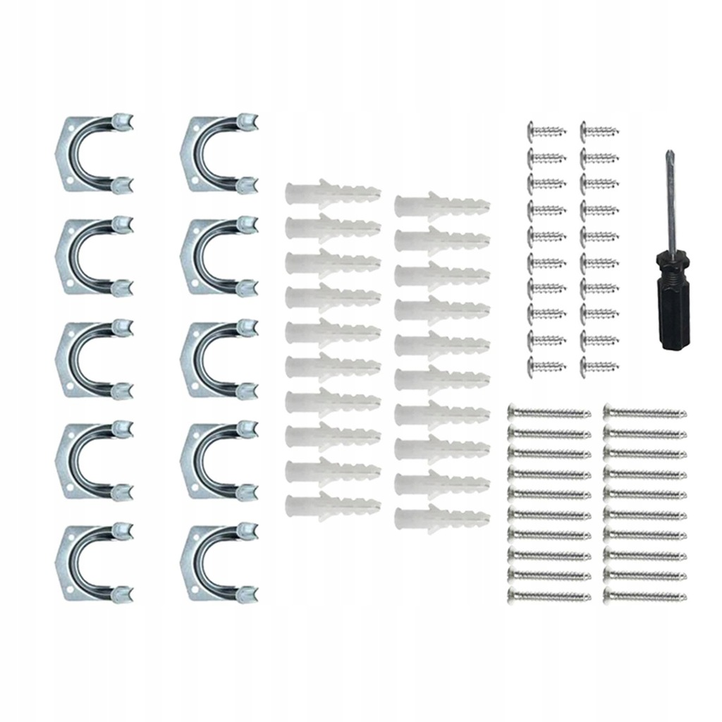 Wall Mount Hooks Kit with Screwdriver Double