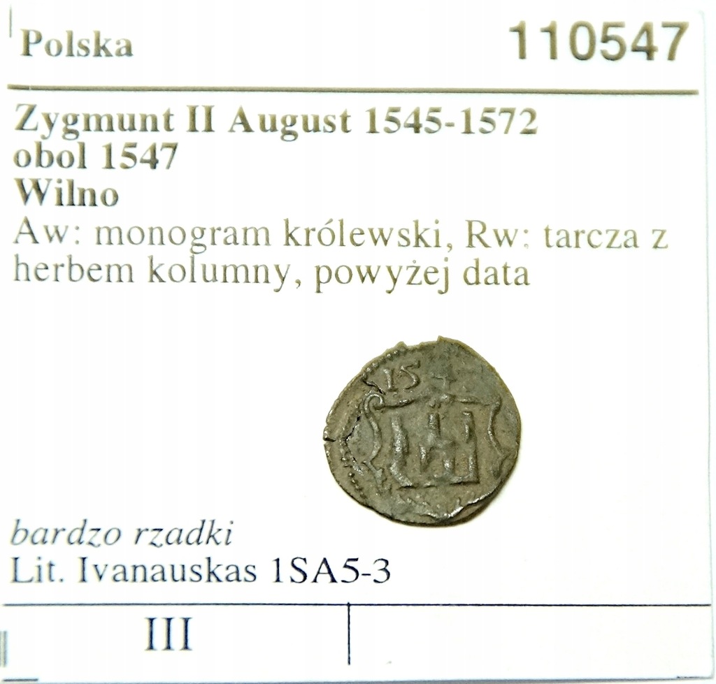 zw12 obol 1547 Zygmunt II August