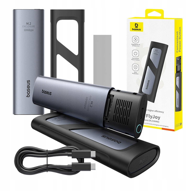 OBUDOWA ZEWNĘTRZNA SSD NA DYSK M.2 NVME USB-C USB C KIESZEŃ NA DANE KABEL