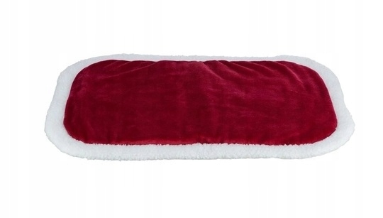 TRIXIE Xmas Nevio mata owalna dla psa lub kota, biało/czerwona 98x58 cm
