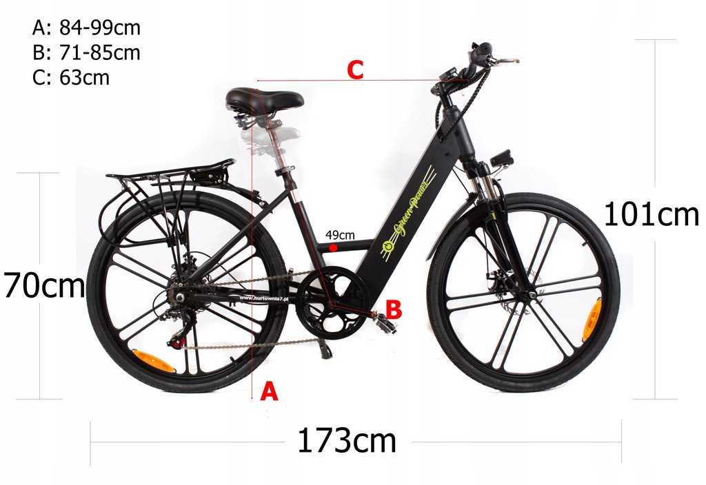 ROWER ELEKTRYCZNY DLA SENIORA MIEJSKI DAMSKI MĘSKI 8739894038