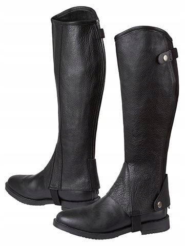 Czapsy Elasto, skórzane, czarny, roz. L, Covalliero