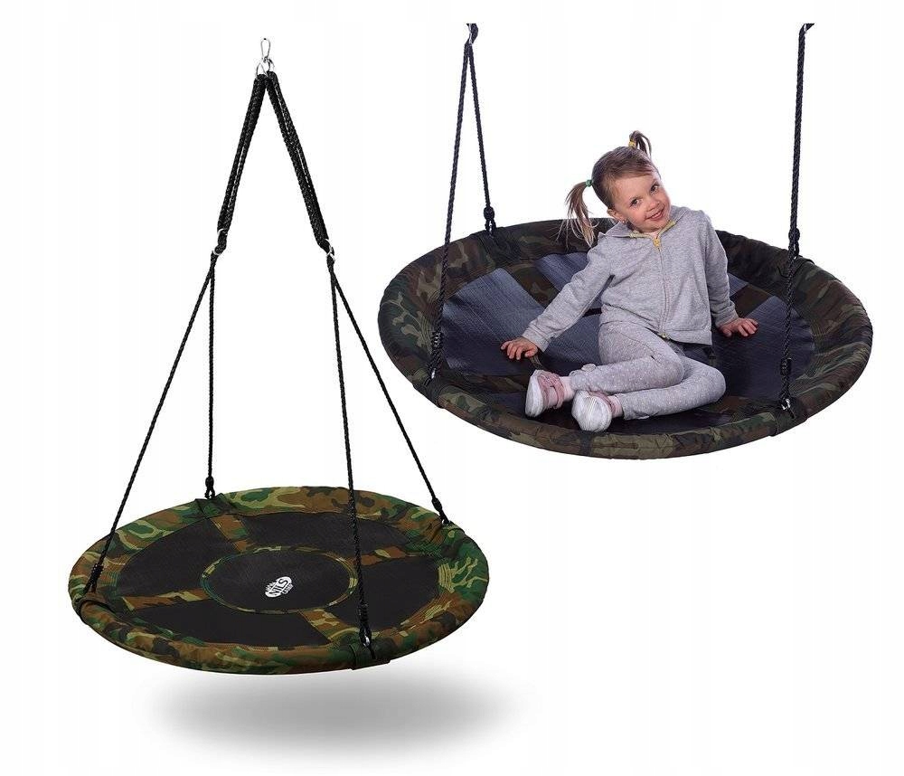 Duża Huśtawka Ogrodowa Wisząca Dziecięca BOCIANIE GNIAZDO Śr. 110 cm