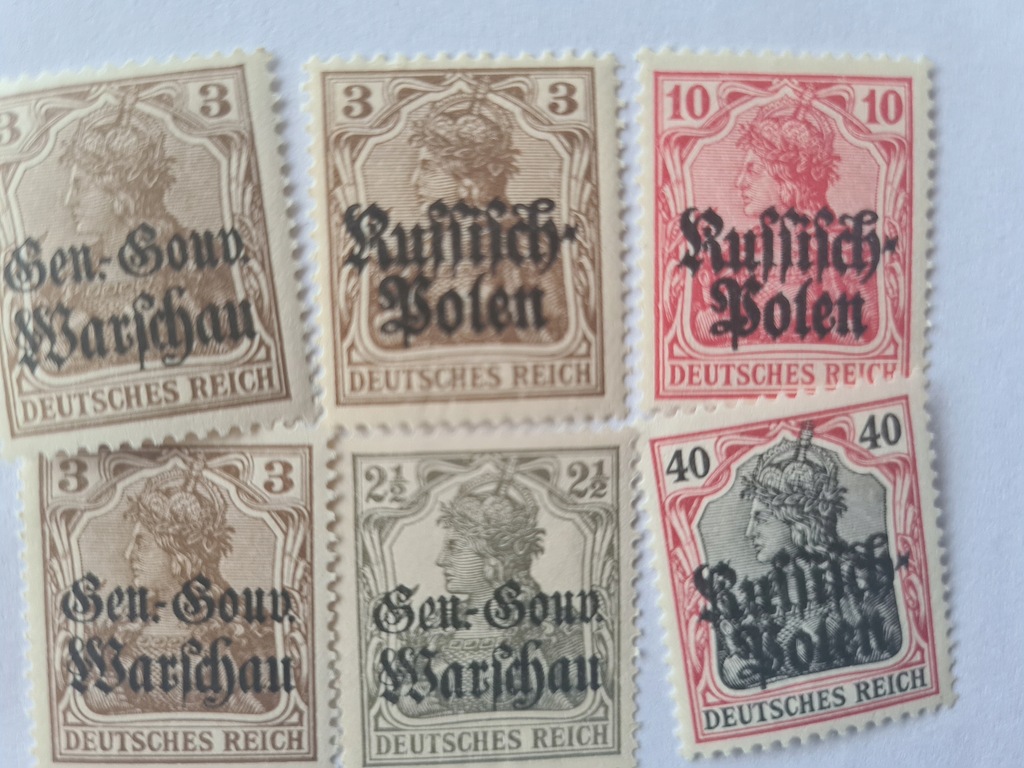 znaczki niemiecka poczta w Polsce , 1915-1916
