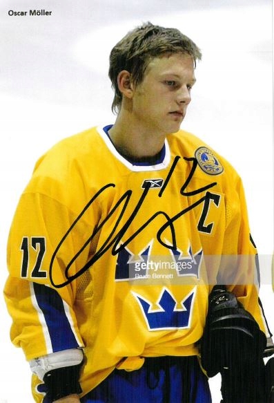 Oscar Moller hokej LA Kings IIImiejsce MŚ autograf