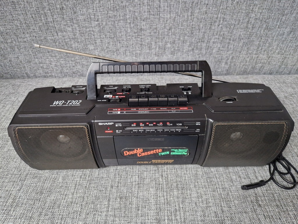 Radio Magnetofon Kasetowy SHARP WQ-T202 ORYGINAŁ SPRAWNY