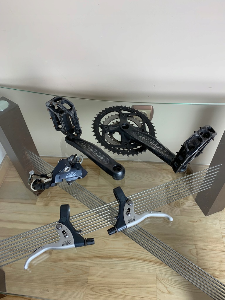 PRZERZUTKA DEORE LX + KLAMKI + KORBA