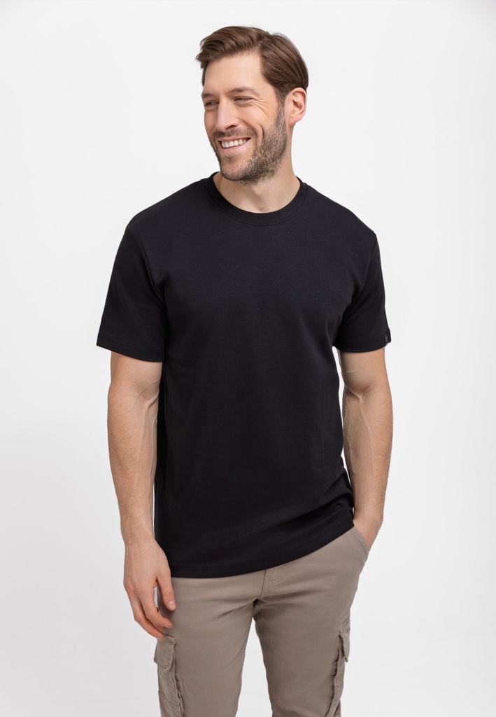 MĘSKI T-SHIRT GŁADKI COMFORT FIT BIAŁY VOLCANO T-BAS S