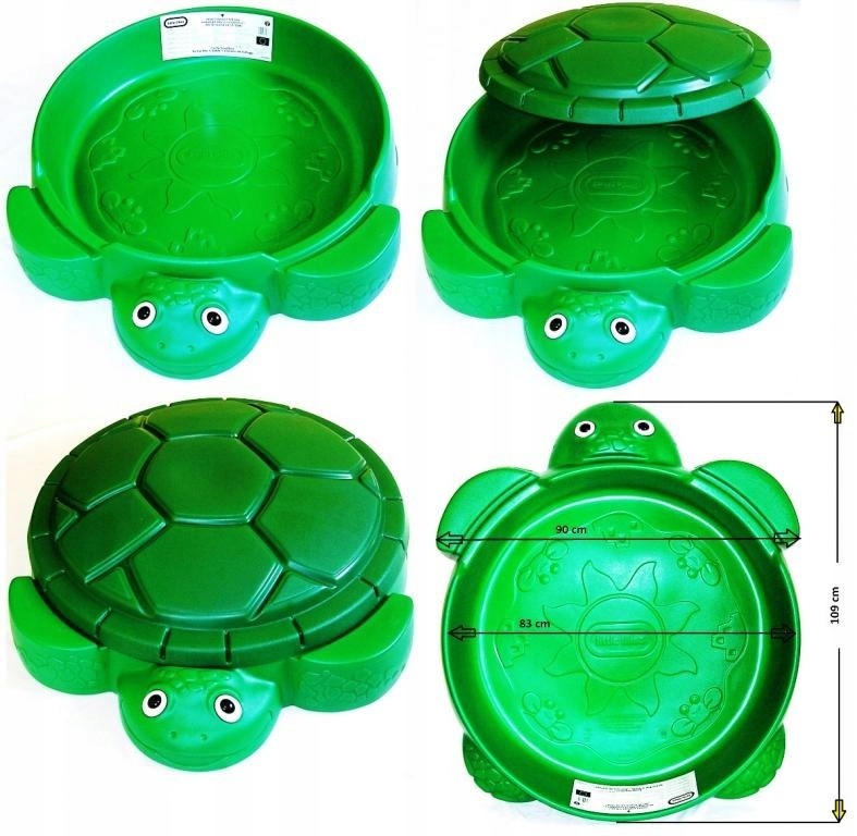 PIASKOWNICA ZAMYKANA ŻÓŁW 2W1 POKRYWA LITTLE TIKES