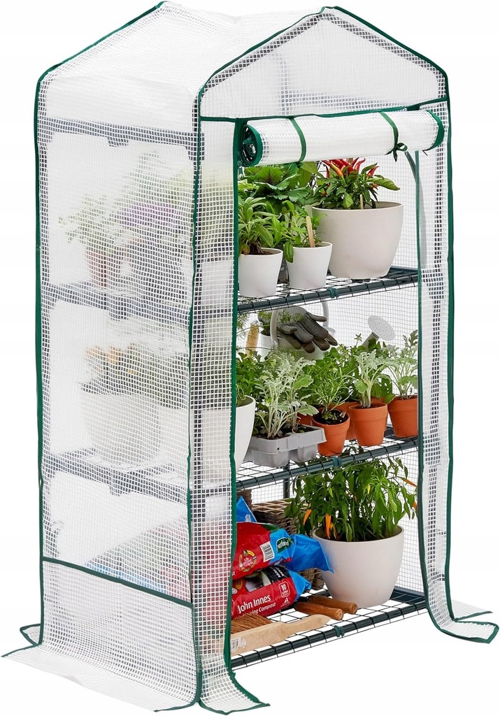 Szklarnia Mini 3-Poziomowa Rama Wzmocniona Plandeka PCV 125x69x49cm