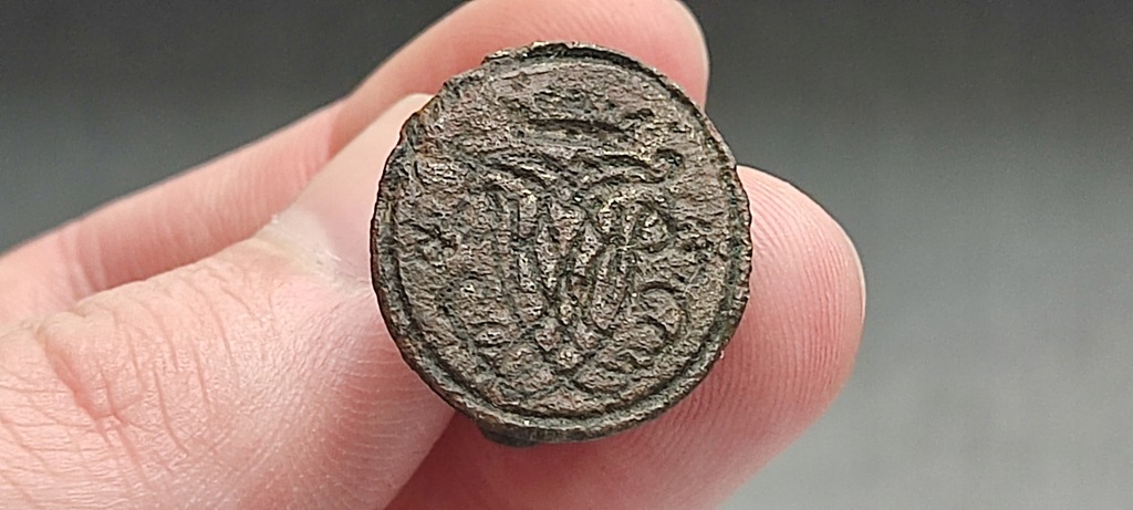 Szlachecka pieczęć lakowa monogram XVIII w brąz