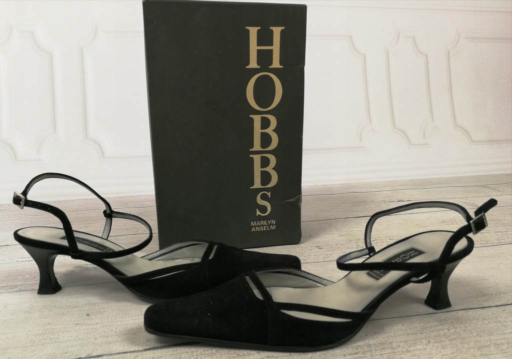 HOBBS_damskie buty zamszowe z odkrytą piętą_38,5