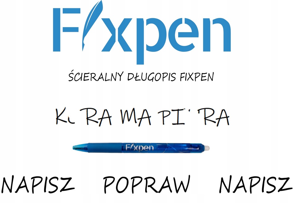 Купить Стираемая шариковая ручка Fixpen + 9 стержней + ластик: отзывы, фото, характеристики в интерне-магазине Aredi.ru