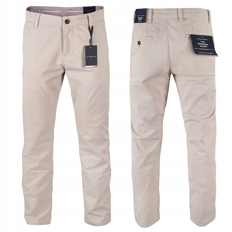 SPODNIE TOMMY HILFIGER CHINOS REGULAR FIT BEŻOWE - 9523869604 ...