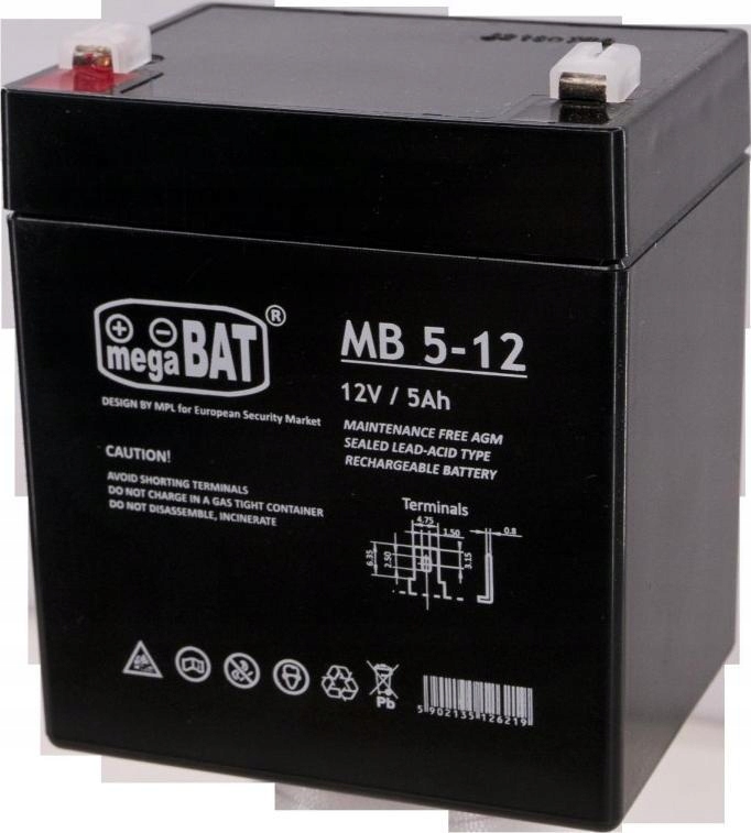 Akumulator MPL VRLA MB 5-12 - 90/70/101 mm -