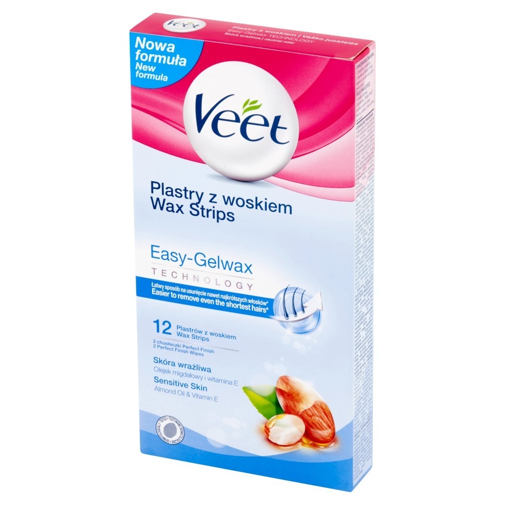 VEET Plastry do depilacji z woskiem skóra wrażliwa