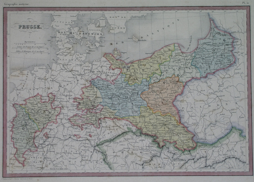 1848 oryginał Mapa POLSKA Śląsk Wielkopolska Pomorze Warmia Kujawy Kaszuby