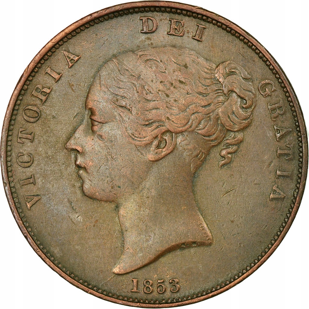 Moneta, Wielka Brytania, Victoria, Penny, 1853, EF