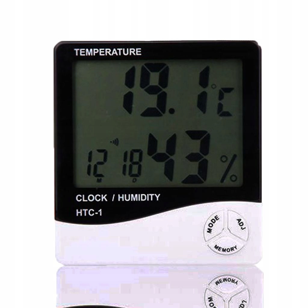 Higrometr Pomiar Temperatury, Wilgotności, Zegar