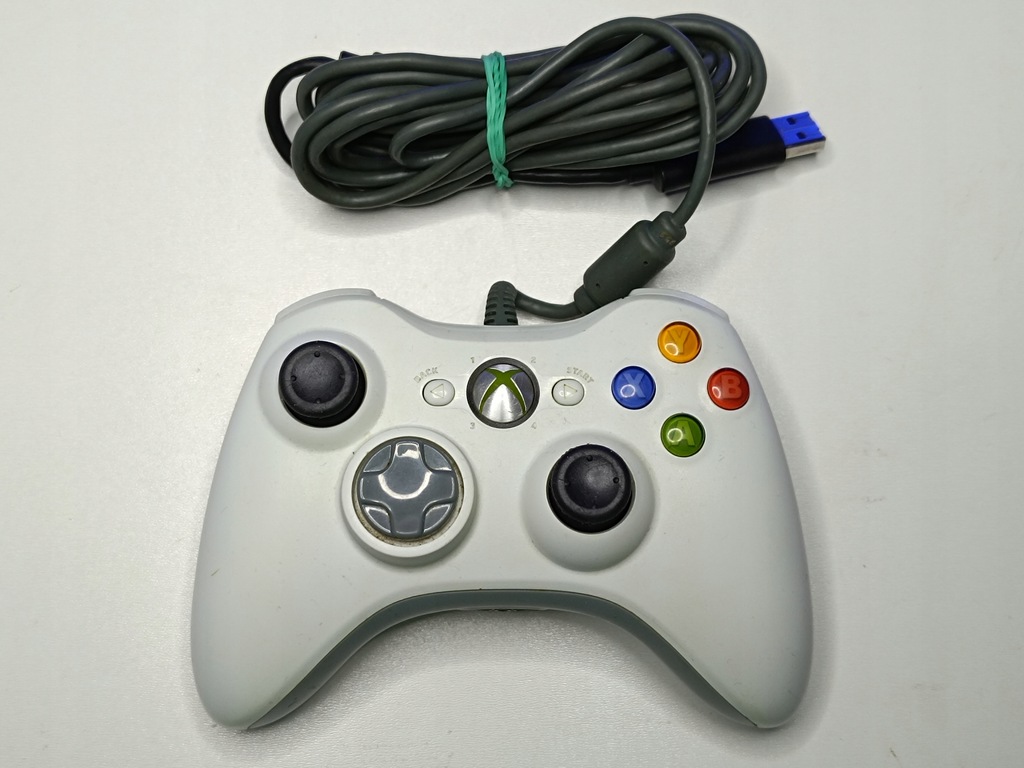 PRZEWODOWY XBOX 360 ORYGINALNY MICROSOFT PAD BIAŁY USB PC SKLEP