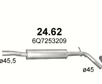 TŁUMIK ŚRODKOWY SKODA ROOMSRER 24.62