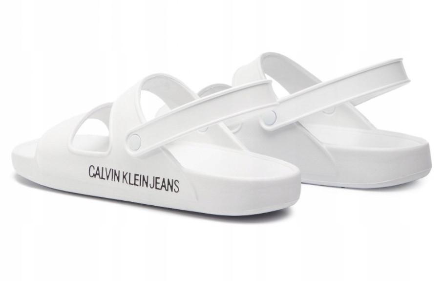 J1C109*CALVIN KLEIN KLAPKI BIAŁE LOGO 43 W00