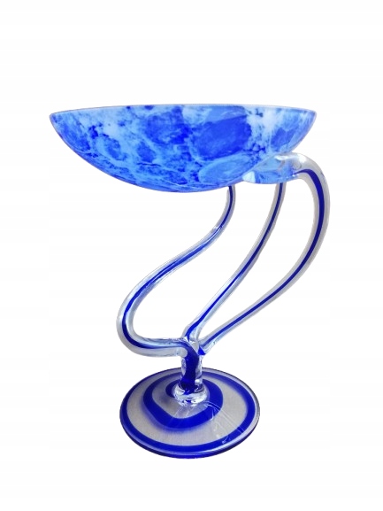 Świecznik makora szkło artystyczne HS Tarnowiec barwione śliczny vintage