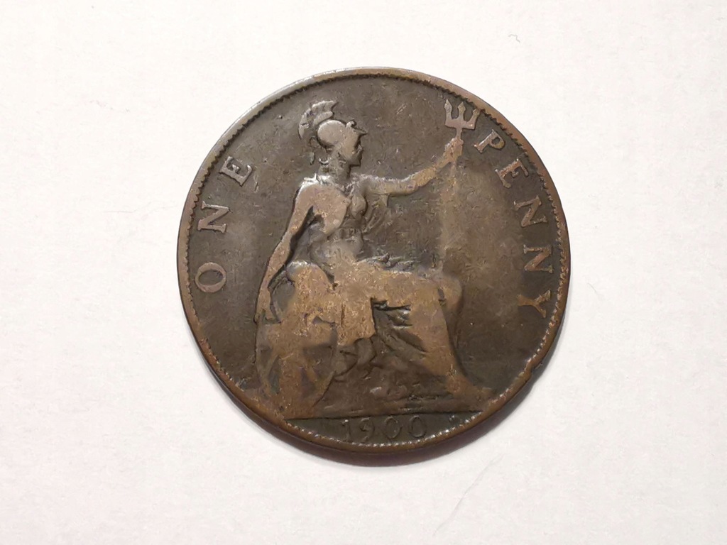 6/12 - moneta 1 PENNY 1900 r. - Wielka Brytania - darmowa dostawa