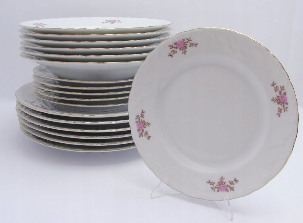 Zestaw 18 talerzy Ćmielów Rococo 7590