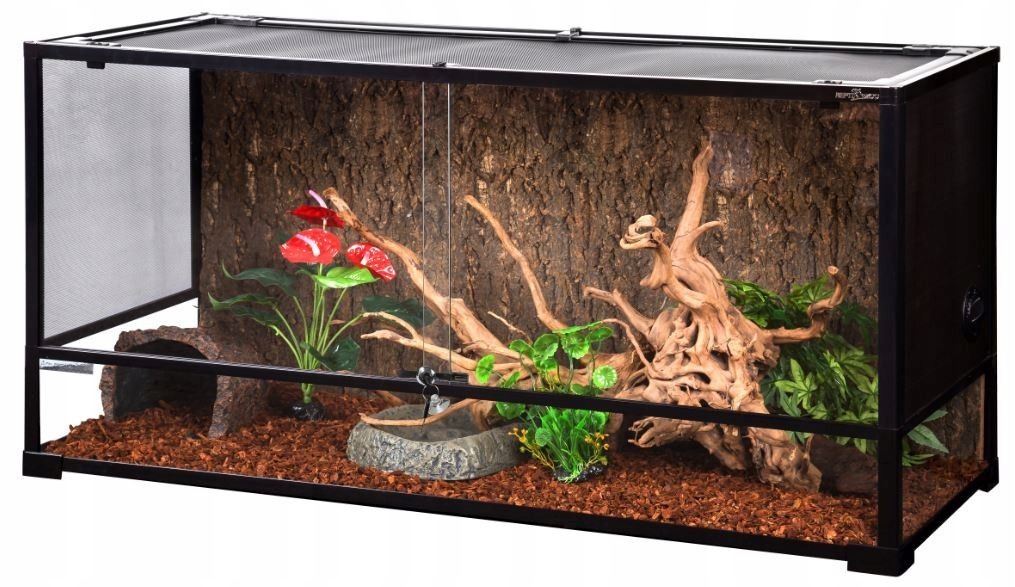 Terrarium Dla Węża Zbożowego Z Wyposażeniem TERRARIUM 120X45X60CM DLA WĘŻA JASZCZURKI PAJĄKA - 7608877975