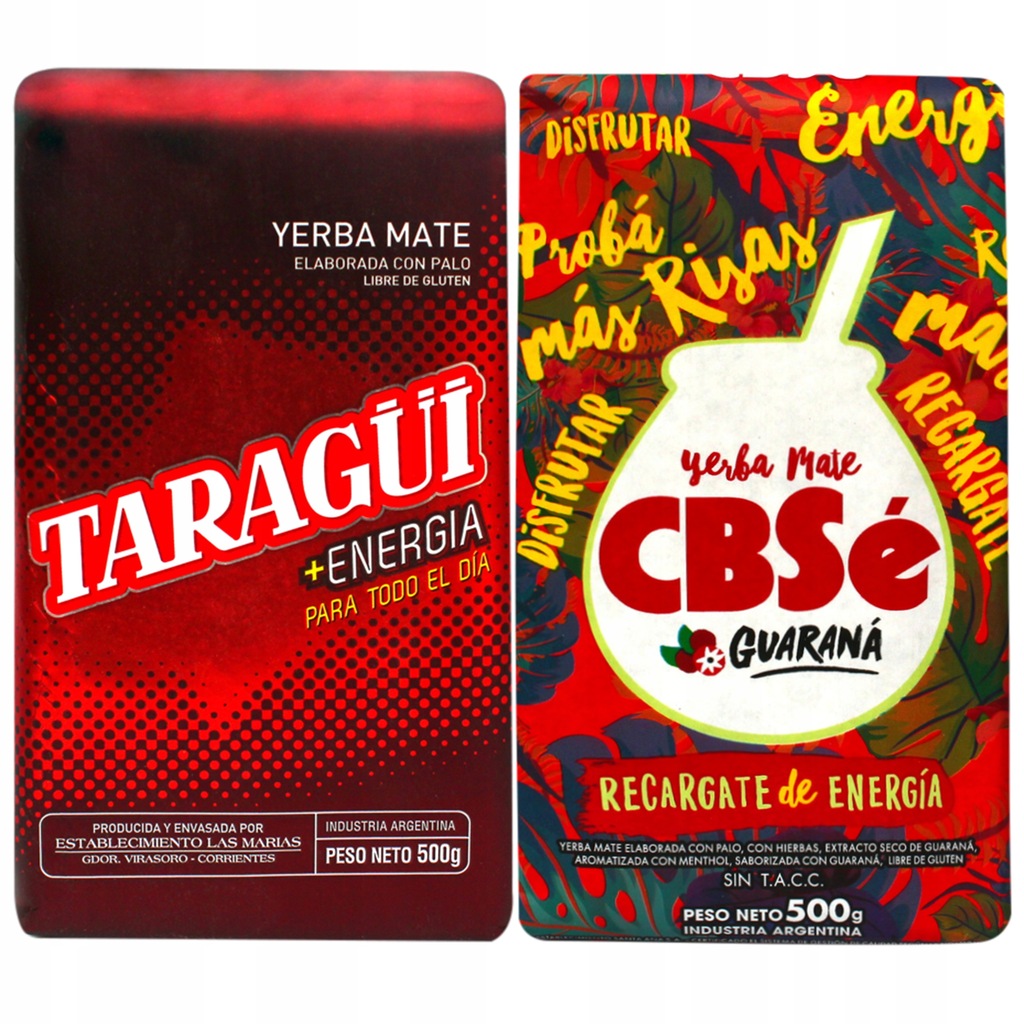 Yerba Mate CBSe GUARANA TARAGUI ENERGIA 2x 500 g