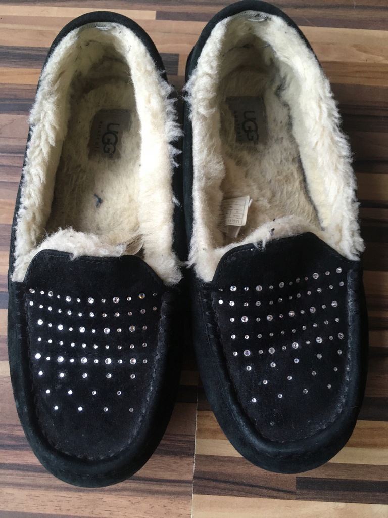 Ugg uk 6,5 39 25 cm zamszowe mokasyny kapcie wełna